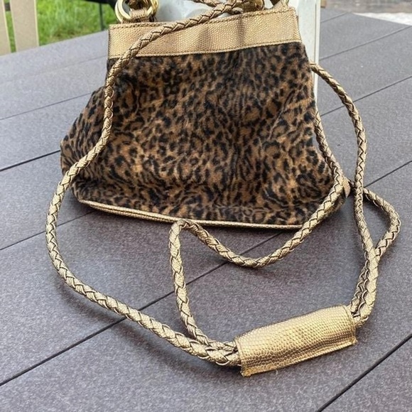 Y2K 90's Furry Leopard Print Bag - Picture 5 of 11